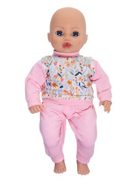Baby Annabell 43 cm Pyjama roze/bloemen - 0