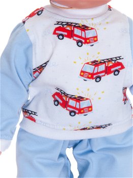 Hema pop 40 cm Jongens pyjama brandweer auto's - 1
