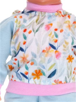 Baby Born 32 cm Pyjama blauw/roze/bloemen - 1