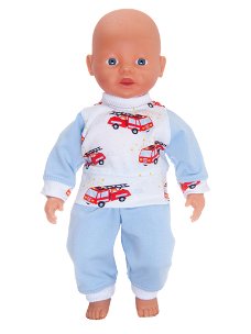 Baby Born 32 cm Jongens pyjama brandweer auto's