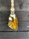 Antiek Frans Marokkaans glazen Parfum Flesje Okergeel. - 3 - Thumbnail