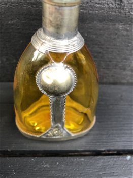 Antiek Frans Marokkaans glazen Parfum Flesje Okergeel. - 6