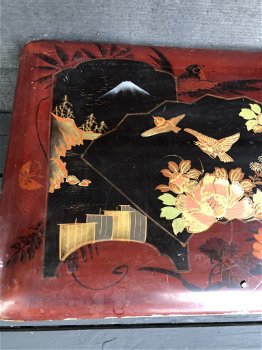 Grote prachtige Antiek Japanse lakdoos. - 4