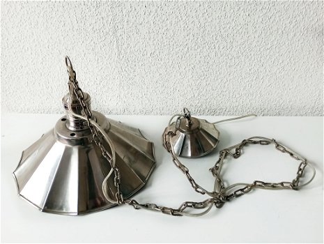 Vintage metalen hanglamp parapluvorm - 0