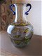 Antieke glas amphora vaas mondgeblazen en geemailleerd - 5 - Thumbnail