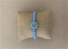 Blauwe Coco Macaron armband