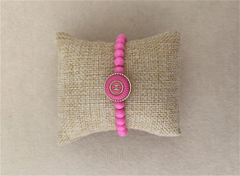 Roze Coco Macaron armband - 0