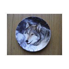 Wolf porselein wandbord D16 Cm