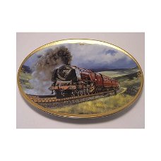 Davenport Pottery stoomtrein ovaal Clouds and Crosswinds wandbord D20 Cm