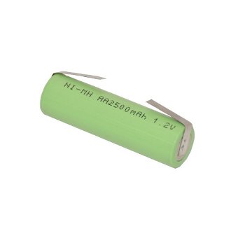 Flat-top AA oplaadbare batterij 2500 mAh 1.2V met tag - 0