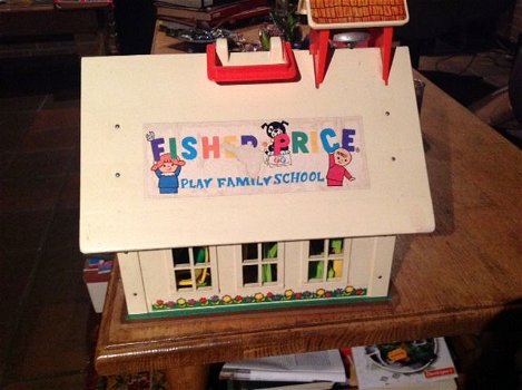 FISHER PRICE school - vintage jaren 70 - met bel - magneetbord - 3