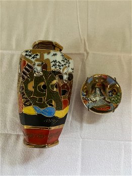 Te koop: Japanse antieke vaas met bijpassend wandbordje - 6