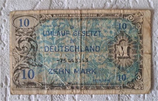 Duitsland 10 Mark 1944 WW 2 Bankbiljet >>GEEN COPY<< - 0
