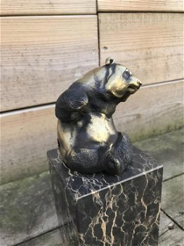 brons beeld van een panda,panda, kado - 3