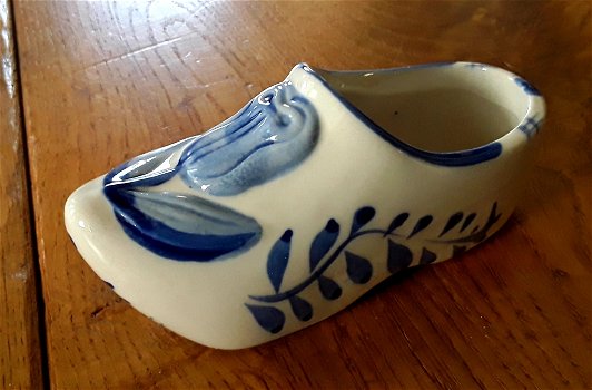 Delfts blauwe klomp/delft blue shoe met een tulp erop (nieuw) - 2