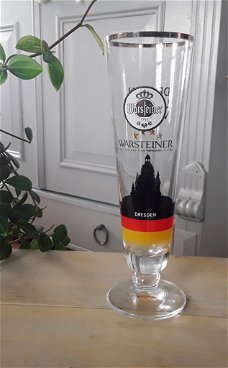 4x Warsteiner - bierglazen Duitse steden / Duitsland - Dresden Dortmund München Düsseldorf