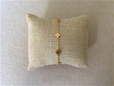 Gouden petite monogram klaver armband 18k verguld rvs