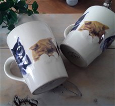 Bekers / mokken met 3d afbeelding van poes / poezen / katten