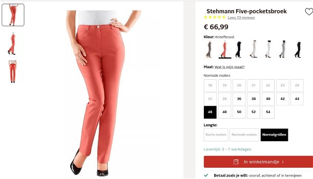 Dames pantalon / 5-pocketbroek / broek stehmann (nieuw) - 0