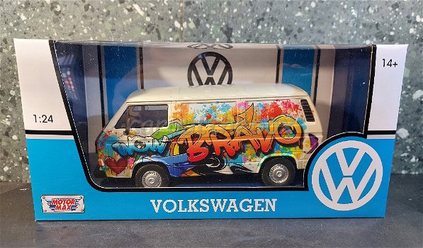 Volkswagen T3 graffiti wit 1/24 Motormax - 3