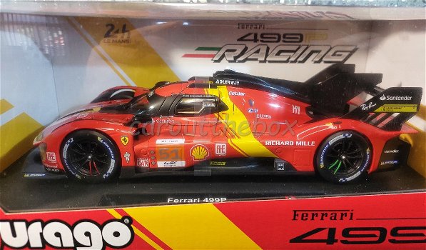 Ferrari 499P #51 2023 rood 1/18 Bburago B097 - 4