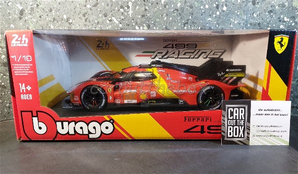 Ferrari 499P #51 2023 rood 1/18 Bburago B097 - 6