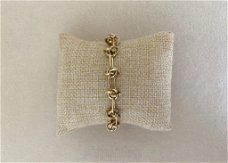 Gouden knot schakel bedel armband 18k verguld