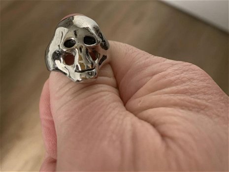 Ring Skull, Verchroomd 19mm - 0