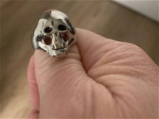 Ring Skull, Verchroomd 19mm