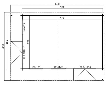 Tuinhuis-Blokhut Dominica: 570 x 380 cm - 5