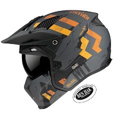 HELM MT| STREETFIGHTER SV SKULL|ORANJE ZWART|S|NEW