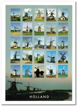 Ansichtkaart: 25 Holandse molens - 0