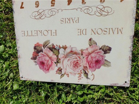 Kalender van metaal , roze bloemen - 4