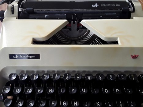 Vintage typemachine van scheidegger met bijbehorende koffer - 3