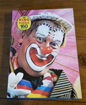 Vintage king puzzel van clown - merk: king - 160 stukjes - 0