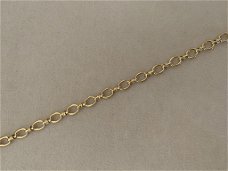 Gouden 18k vergulde platte schakel ketting basic