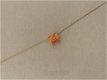 Gouden ketting met oranje letter hanger h rvs verguld - 0 - Thumbnail
