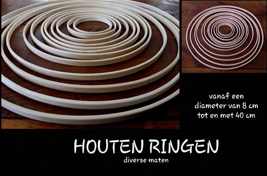 Grote houten ringen (8 cm tm 40 cm) - 0