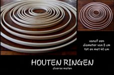 Grote houten ringen (8 cm tm 40 cm)