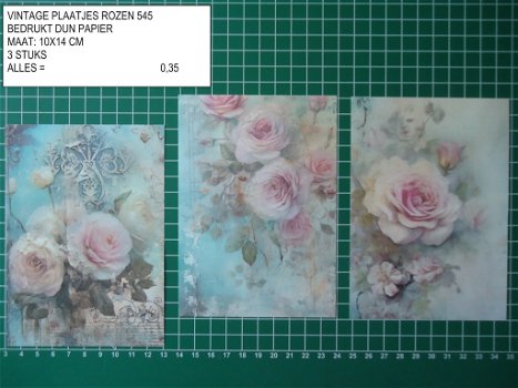 vintage plaatjes rozen set 545 - laatste set - 0