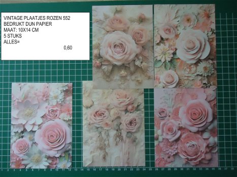 vintage plaatjes rozen set 552 - laatste set - 0