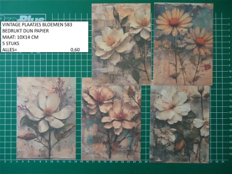 vintage plaatjes bloemen 583 - laatste set - 0