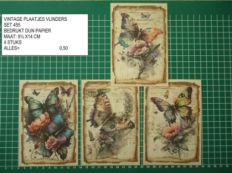 vintage plaatjes vlinders 455 - laatste set - 0