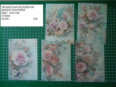 vintage plaatjes rozen 548 - laatste set - 0