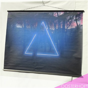 Blue Neon Triangle Installation …. - Canvas 147 x 112 - 1