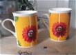 2 fleurige mokken / bekers zonnebloem / bloem / zonnebloemen - 4 - Thumbnail