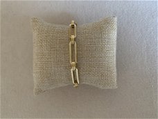 Gouden chunky schakel paperclip bedel armband waterproof