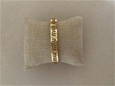 Gouden cut out letter logo bangle armband cuff rvs verguld