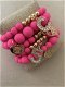 Fell roze Coco Bella kralen armbanden set van 5 met bedels - 0 - Thumbnail
