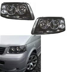 Volkswagen T5 koplampen set zwart. Links en rechts. Nieuw!